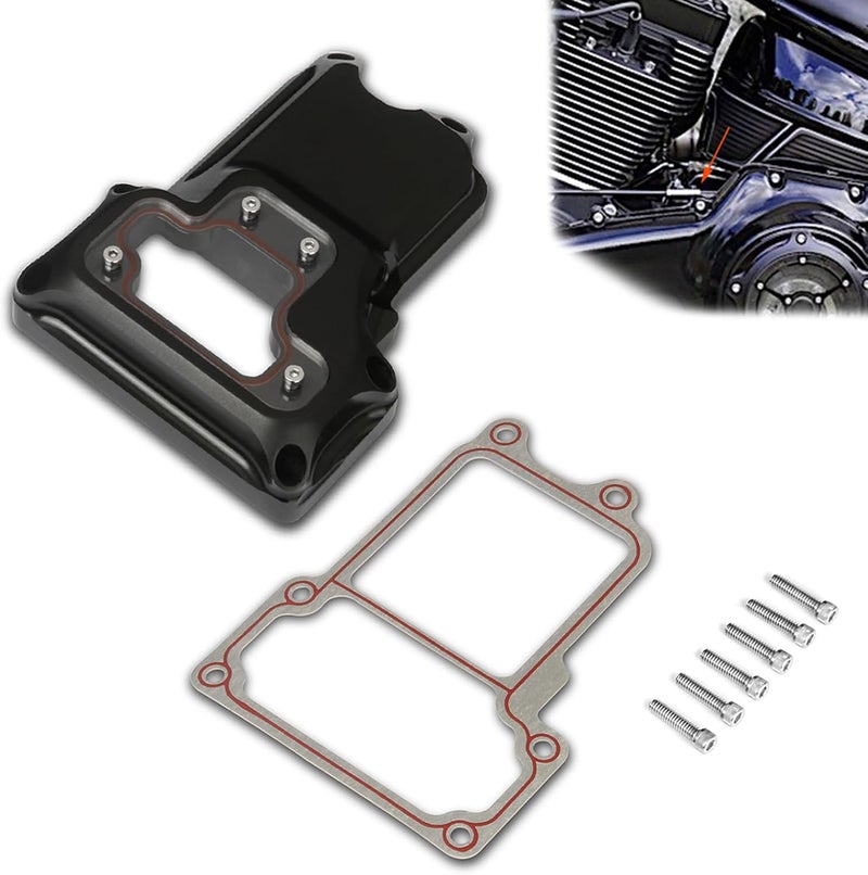 ALLOYFORGE Clarity top Transmission Covers Twin cam Engine for Harley Davidson Street Road Glide Dyna Fatboy Wide Glide 2007-2017 FLT Touring Motorcycles CNC Aluminum top Cover (All Black) - Image 1